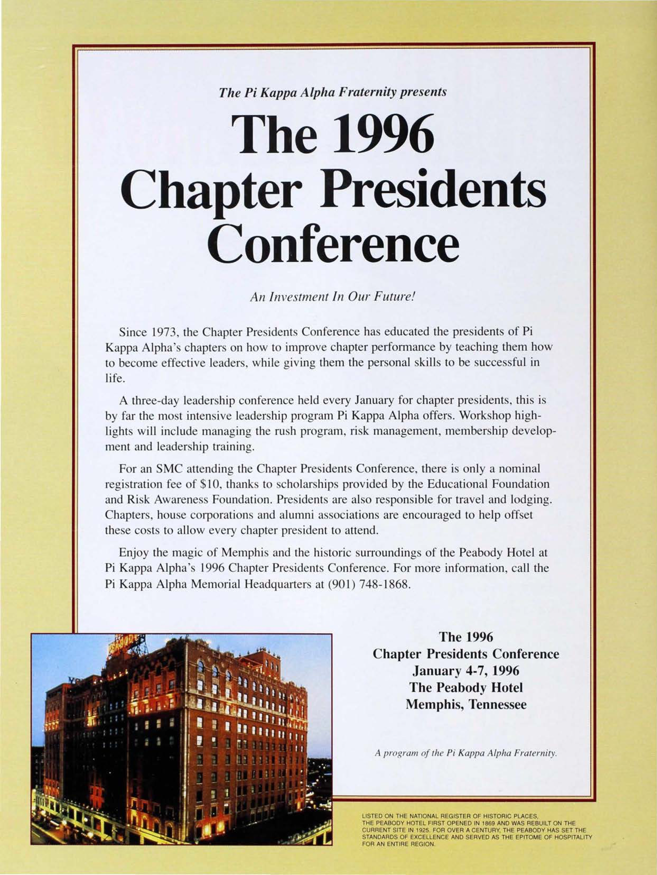 The 1996 Chapter Presidents Conference